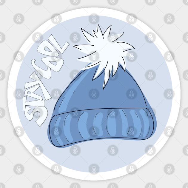 Whimsical cartoon toque with Stay Cool illustrated text Sticker by Angel Dawn Design